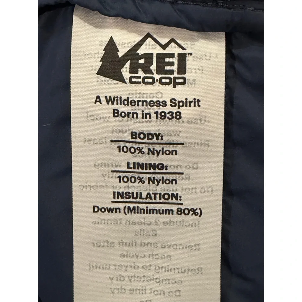 REI Co-op 650 Down Jacket 2.0 Mens Large Navy Blue Puffer Full Zip 154167 S23